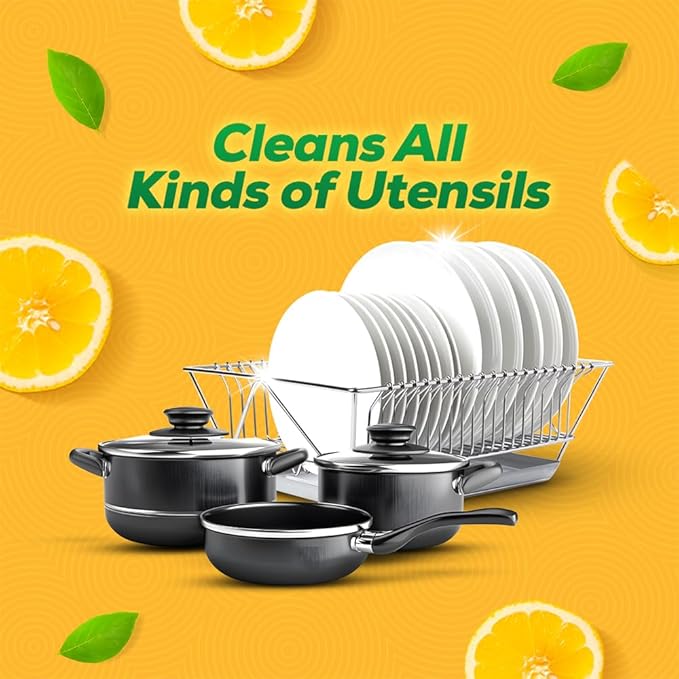 Vim Dishwash Liquid Gel Lemon | Tough Grease Remover | Refreshing Lemon Fragrance | 750ml