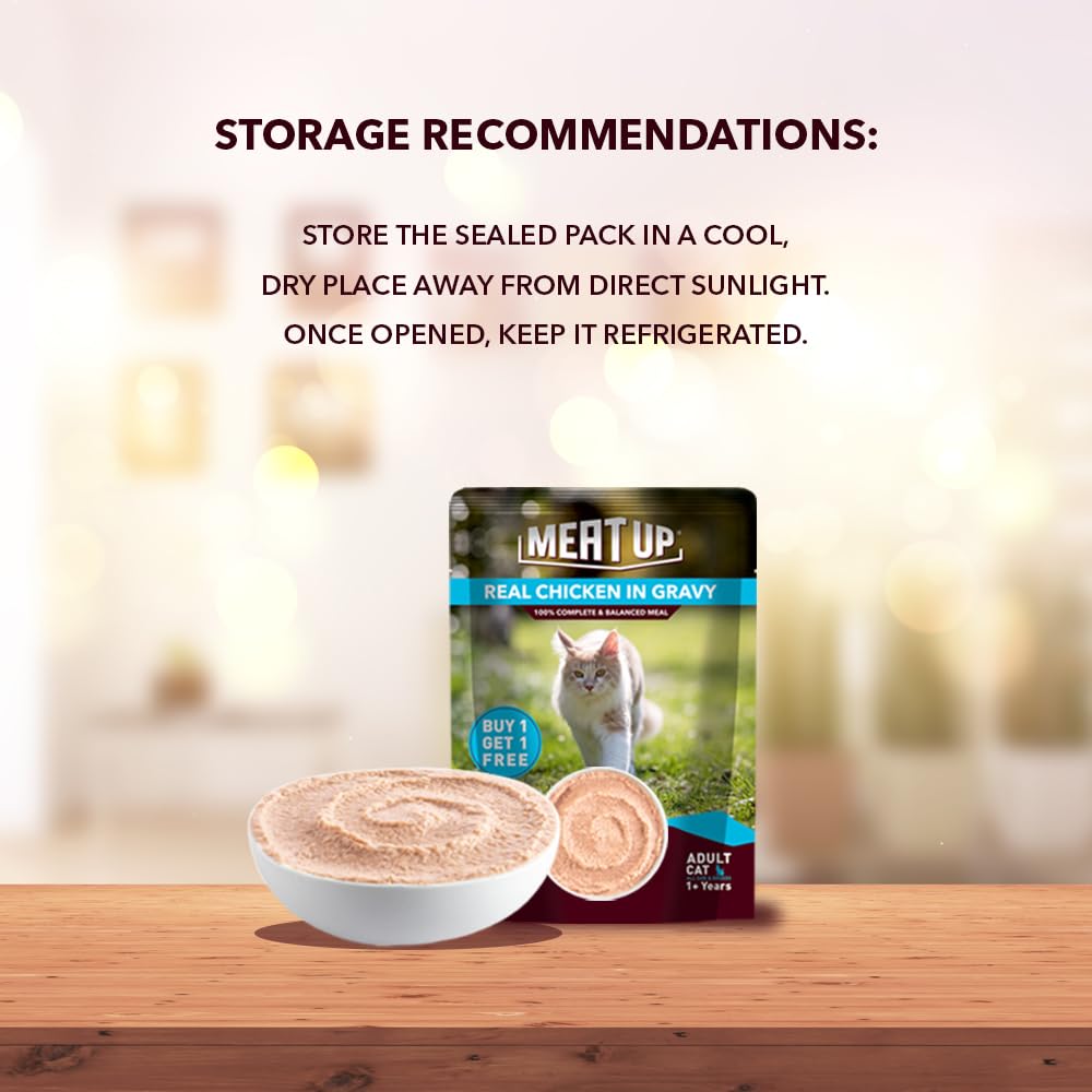 Adult Cat Wet Food (50g x 8), 400g + 400g (Free) | Real Chicken in Gravy | Supports Heart & Vision Health | Healthy Skin & Coat | Natural Flavours | Organic Minerals & Vitamins