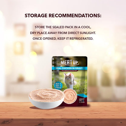 Adult Cat Wet Food (50g x 8), 400g + 400g (Free) | Real Chicken in Gravy | Supports Heart & Vision Health | Healthy Skin & Coat | Natural Flavours | Organic Minerals & Vitamins