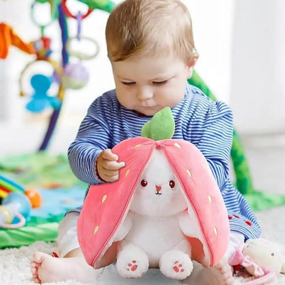 Reversible Bunny Rabbit with Chain Stuffed Plush Animal | Teddy Bear Soft Toy |Ideal for Birthdays & Special Occasions Girls/Boys, Baby Kids -Pink, 30Cm