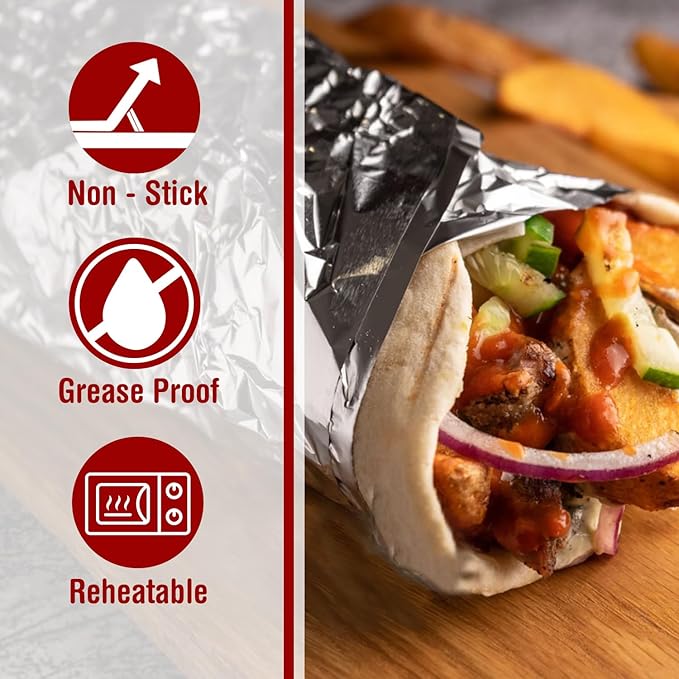Ezee Silver Aluminium Foil | 72 Meters | 14 Microns | Heavy Duty Food Wrapping Foil | Cooking, Baking & Packing