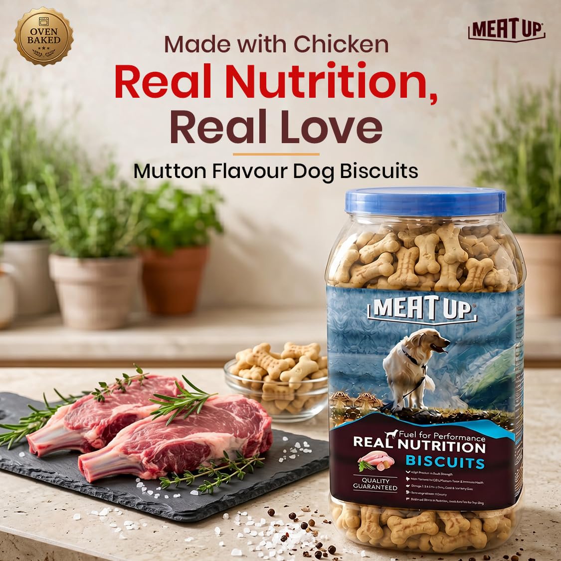 Dog Treats Biscuits, Mutton Flavour (500g + 500g) Total 1Kg Pack (All Life Stages)
