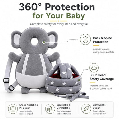 Baby Back Protector Pillow with Head Safety Hat Combo for Toddlers