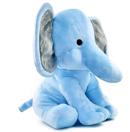 Elephant Sitting Plush Soft Toy Cute Kids Animal Home Decor Boys/Girls (30cm) Blue