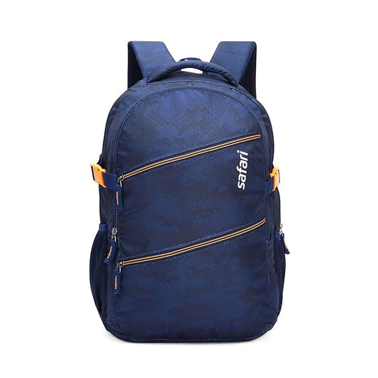 Safari Omega Plus Casual Laptop Backpack, 2 compartments, Raincover, Organizer, Full body print, Bottle holder, Front pockets