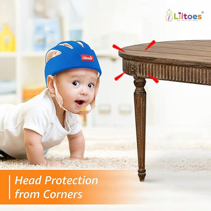 Baby Head Protector for Safety of Kids 6M to 60M- Baby Safety Helmet with Proper Air Ventilation & Corner Guard Protection + Baby Kneepads for Crawling
