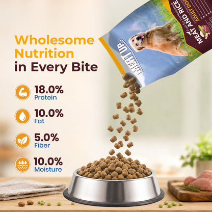 Meat and Rice Adult Dry Dog Food, Total 6 kg