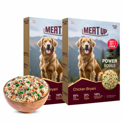 Fresh Dog Food Chicken Biryani 300g | High Protein, 65% Real Chicken, 35% Rice & Veggies | No Preservatives | Ready to Serve | All Breeds | Single-Serve Meal