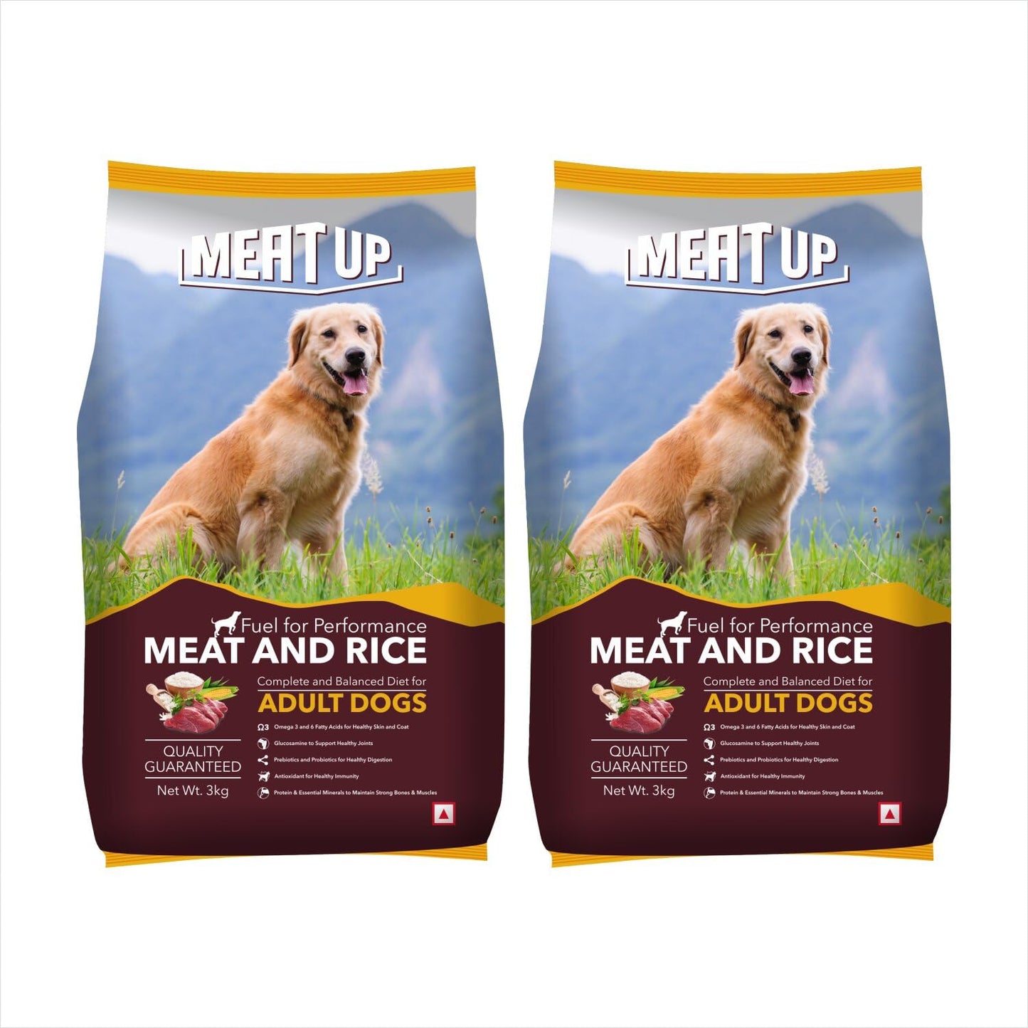 Meat and Rice Adult Dry Dog Food, Total 6 kg