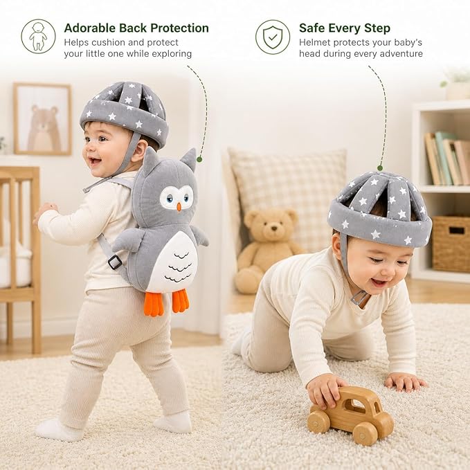 Baby Back Protector Pillow with Head Safety Hat Combo for Toddlers