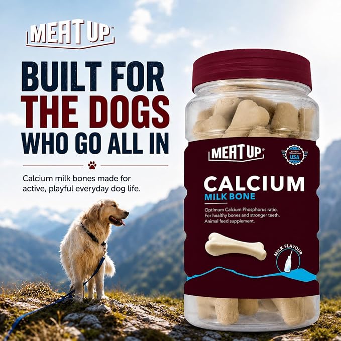 Calcium Bone Supplement Dog Treats (240g + 240g) 480g | Pack of 30 Pieces | Supports Strong Gums & Jaws | Helps Maintain Clean Teeth | 100% Digestible & Safe