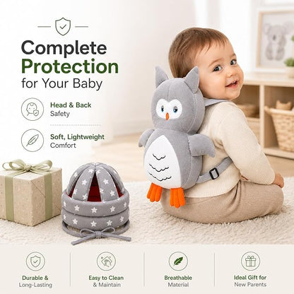 Baby Back Protector Pillow with Head Safety Hat Combo for Toddlers
