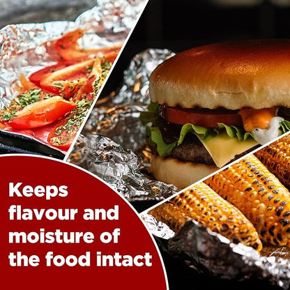 Ezee Silver Aluminium Foil | 72 Meters | 14 Microns | Heavy Duty Food Wrapping Foil | Cooking, Baking & Packing