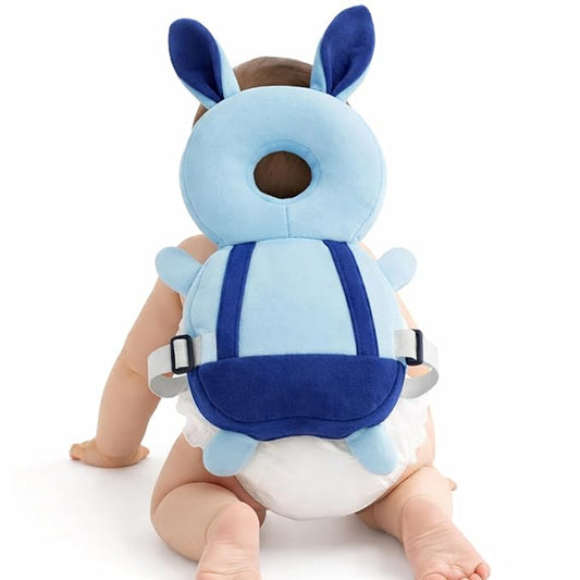 Bunny Shaped Blue Baby Head Protector Pillow – Infant Fall Protection Cushion