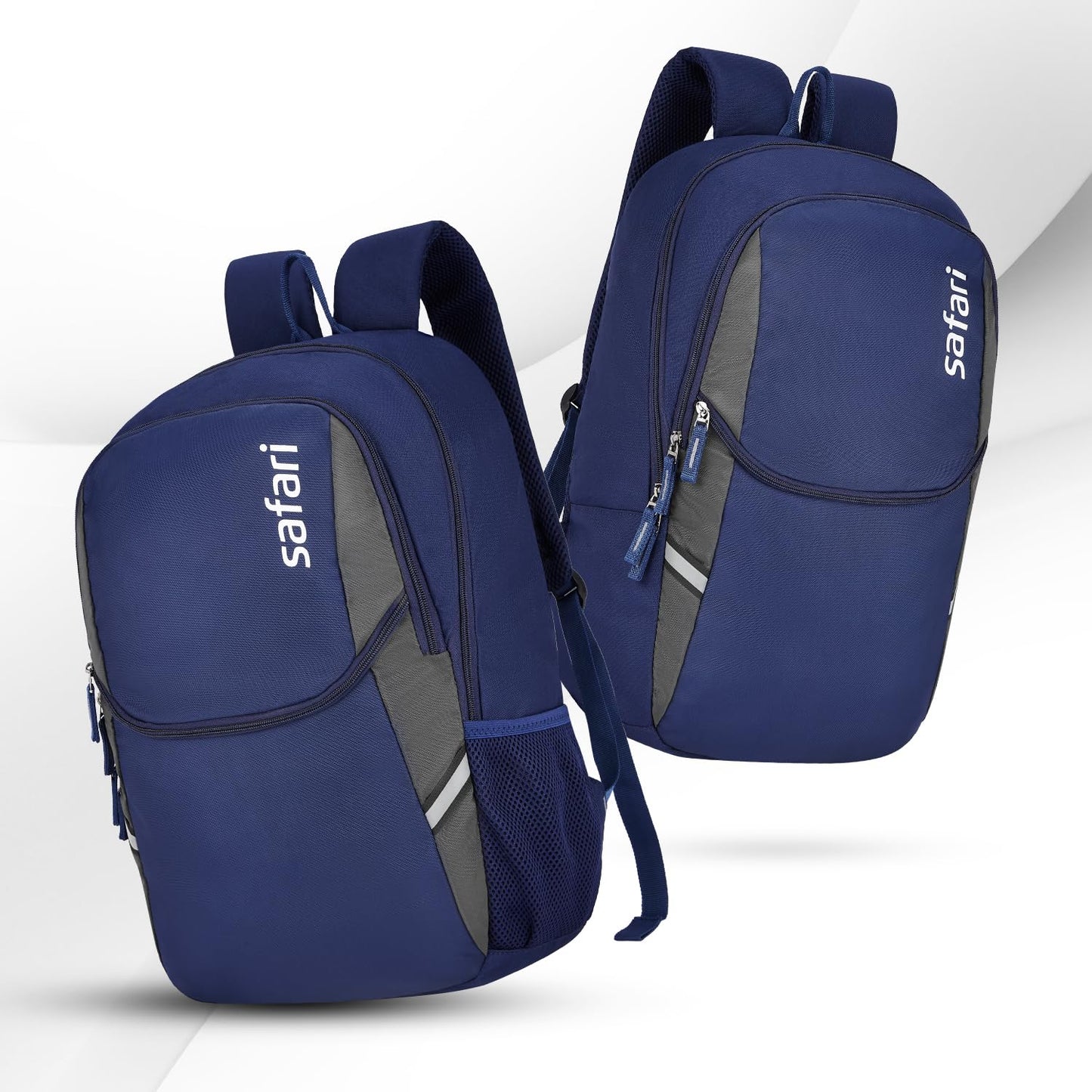Click to see full view Safari Nudge Laptop Backpack for men & women, school bag for boys and girls, college bag, office bag, travel bag, 3 compartments, Bottle holder, Front pocket, Color Blue