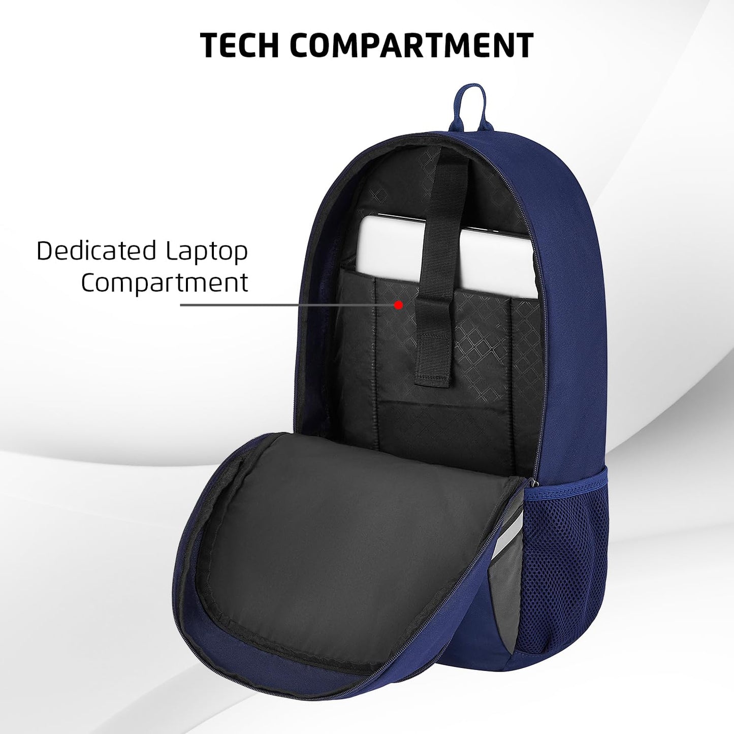 Click to see full view Safari Nudge Laptop Backpack for men & women, school bag for boys and girls, college bag, office bag, travel bag, 3 compartments, Bottle holder, Front pocket, Color Blue
