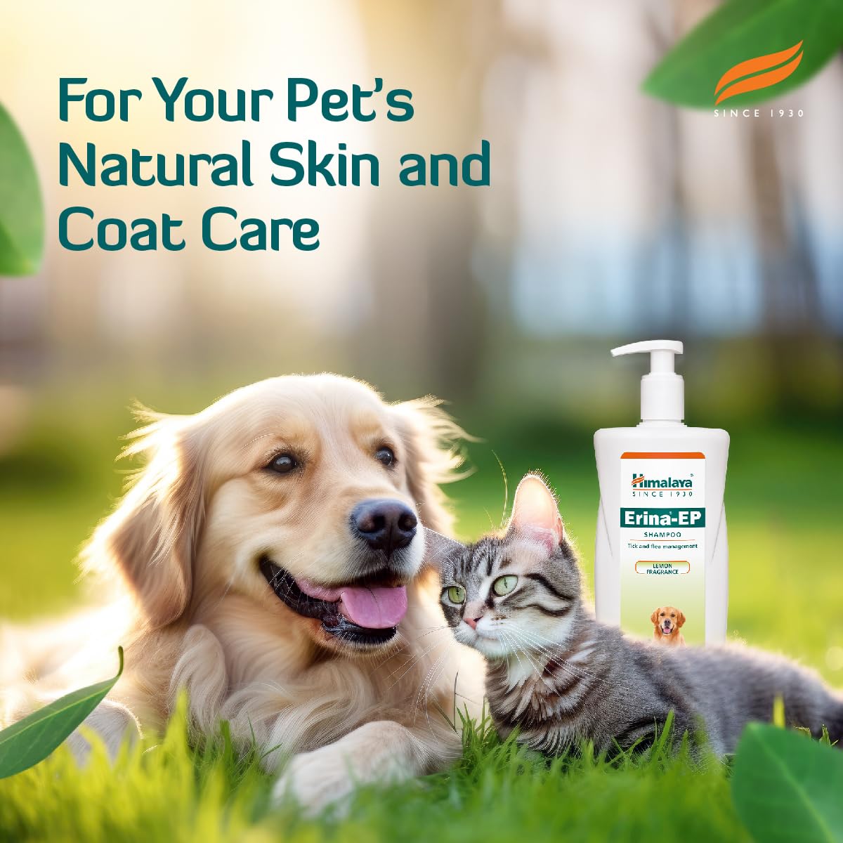Erina-EP Shampoo | 450 ml | Tick & Flea Control for Dogs & Cats | With Neem & Eucalyptus for Skin Health & Hygiene