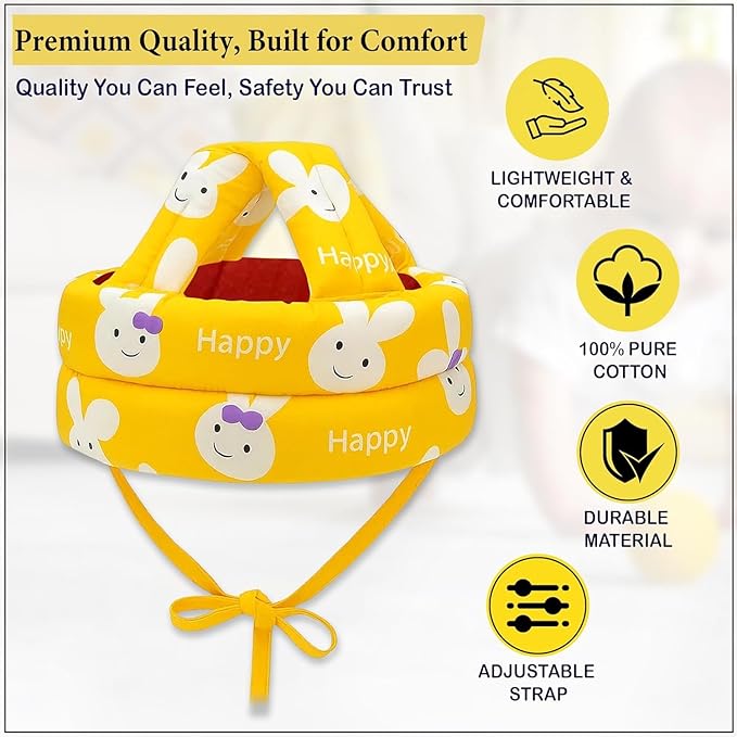 Baby Back Protector with Head Protective Hat Combo Set, Cute Honey Bee Shape Soft Cushioning