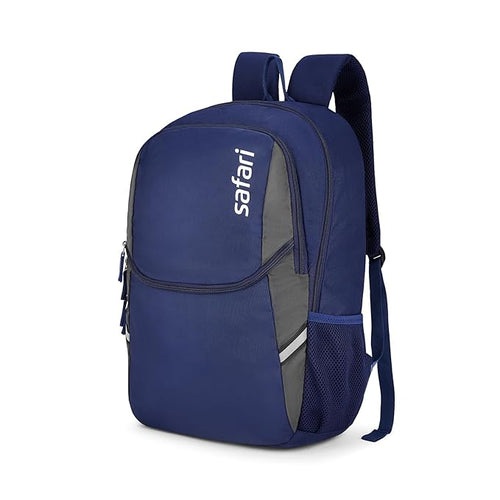 Click to see full view Safari Nudge Laptop Backpack for men & women, school bag for boys and girls, college bag, office bag, travel bag, 3 compartments, Bottle holder, Front pocket, Color Blue