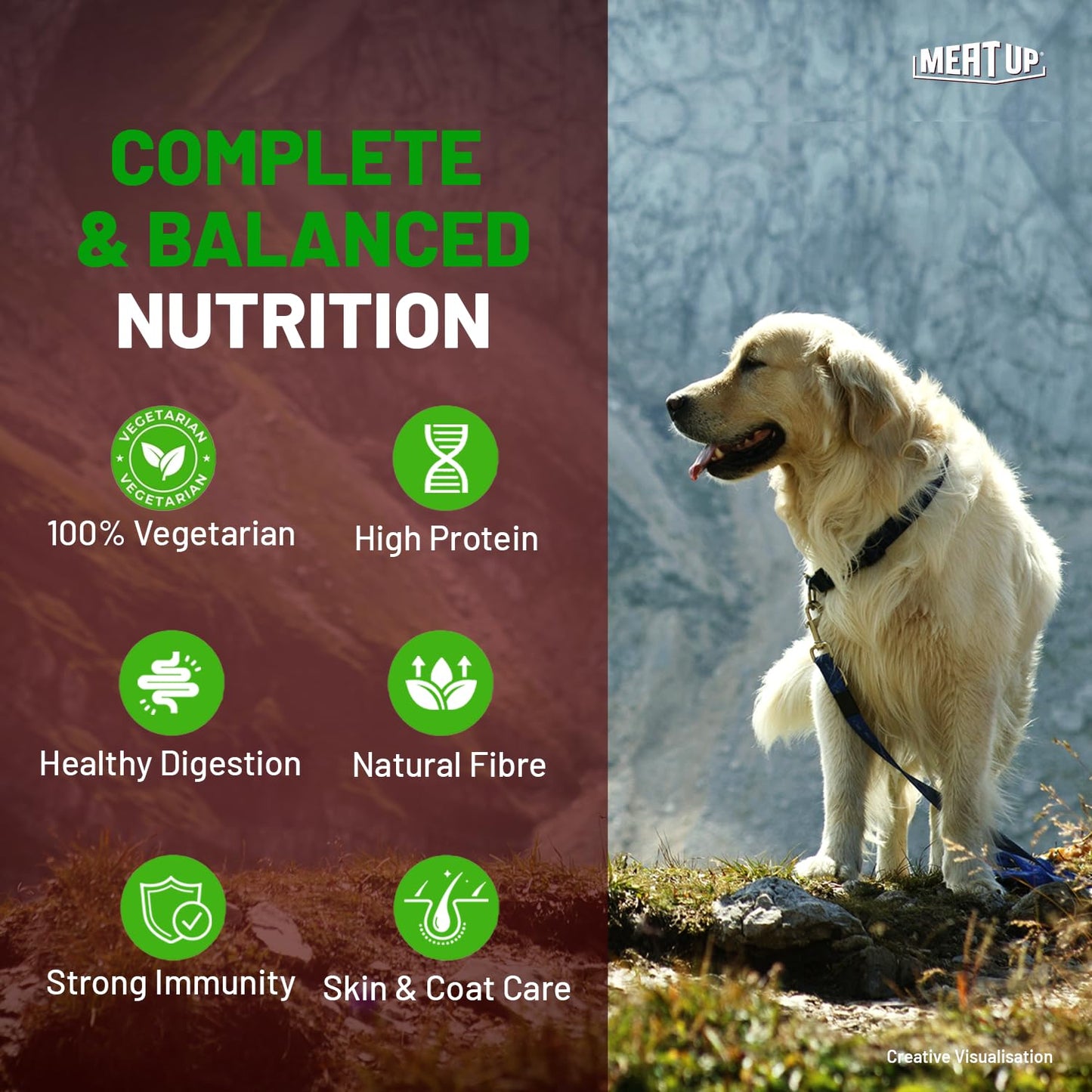 Adult Dry Dog Food 6kg (3kg + 3kg) | 100% Vegetarian | Supports Healthy Skin & Beautiful Coat | Rich in Antioxidants | Enriched with Vitamins & Minerals