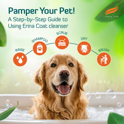 Erina Coat Cleanser | 450 ml | Routine Bathing & Skin Hygiene | With Neem for Dandruff & Itch Relief
