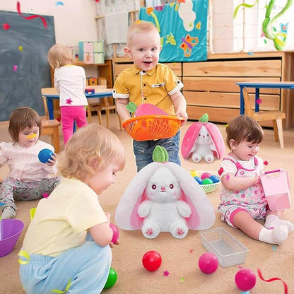 Reversible Bunny Rabbit with Chain Stuffed Plush Animal | Teddy Bear Soft Toy |Ideal for Birthdays & Special Occasions Girls/Boys, Baby Kids -Pink, 30Cm