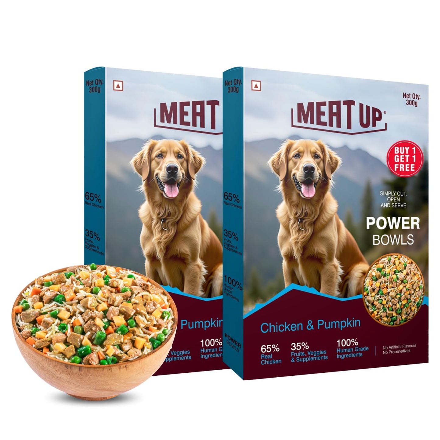 Fresh Dog Food Chicken & Pumpkin 300g | High Protein, 65% Real Chicken, 35% Fruits & Veggies | No Preservatives | Ready to Serve | Single-Serve Meal