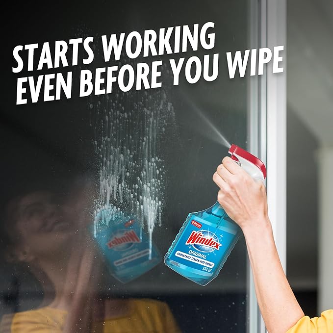 Windex Original Glass Cleaner Spray | Streak-Free Shine | Ammonia-D Formula | 23 fl oz (680ml)