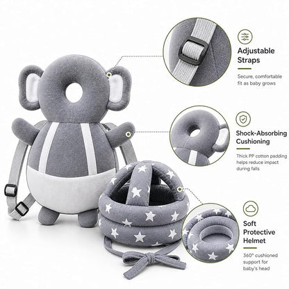Baby Back Protector Pillow with Head Safety Hat Combo for Toddlers