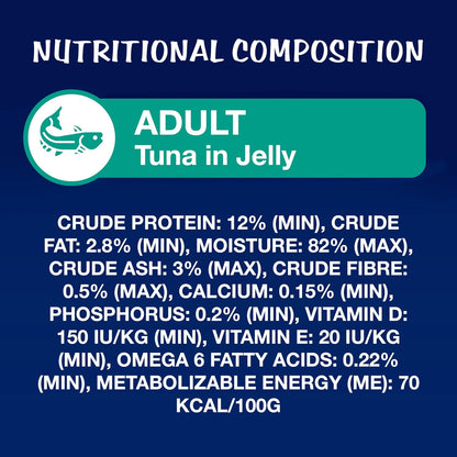 Felix Wet Food for Adult Cats | Tuna, Salmon & Chicken in Jelly | Complete and Balanced Cat Food | 36 x 85g (Pack of 36)