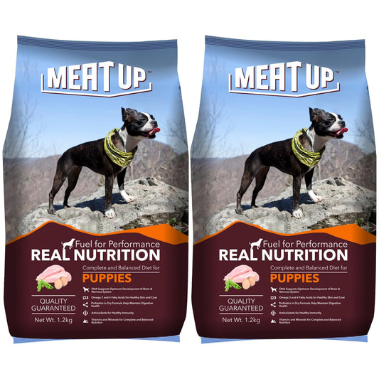 Puppy Dry Dog Food, 1.2 kg + 1.2 kg Total 2.4 kg Pack