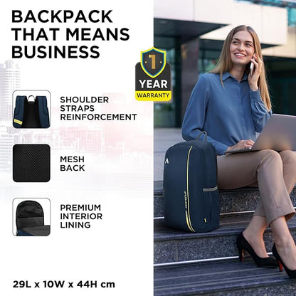 15L Laptop Backpack for Men & Women with Bottle Pocket | Padded Shoulder Straps, Multi Compartments | Travel & College Bag | Dark Blue
