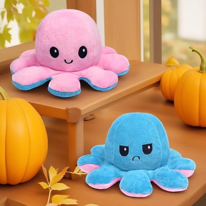 Octopus Plushie Reversible Stuffed Plush Teddy Bear Soft Toy |Ideal for Birthdays & Special Occasions Girls/Boys, Baby Kids (17Cm)