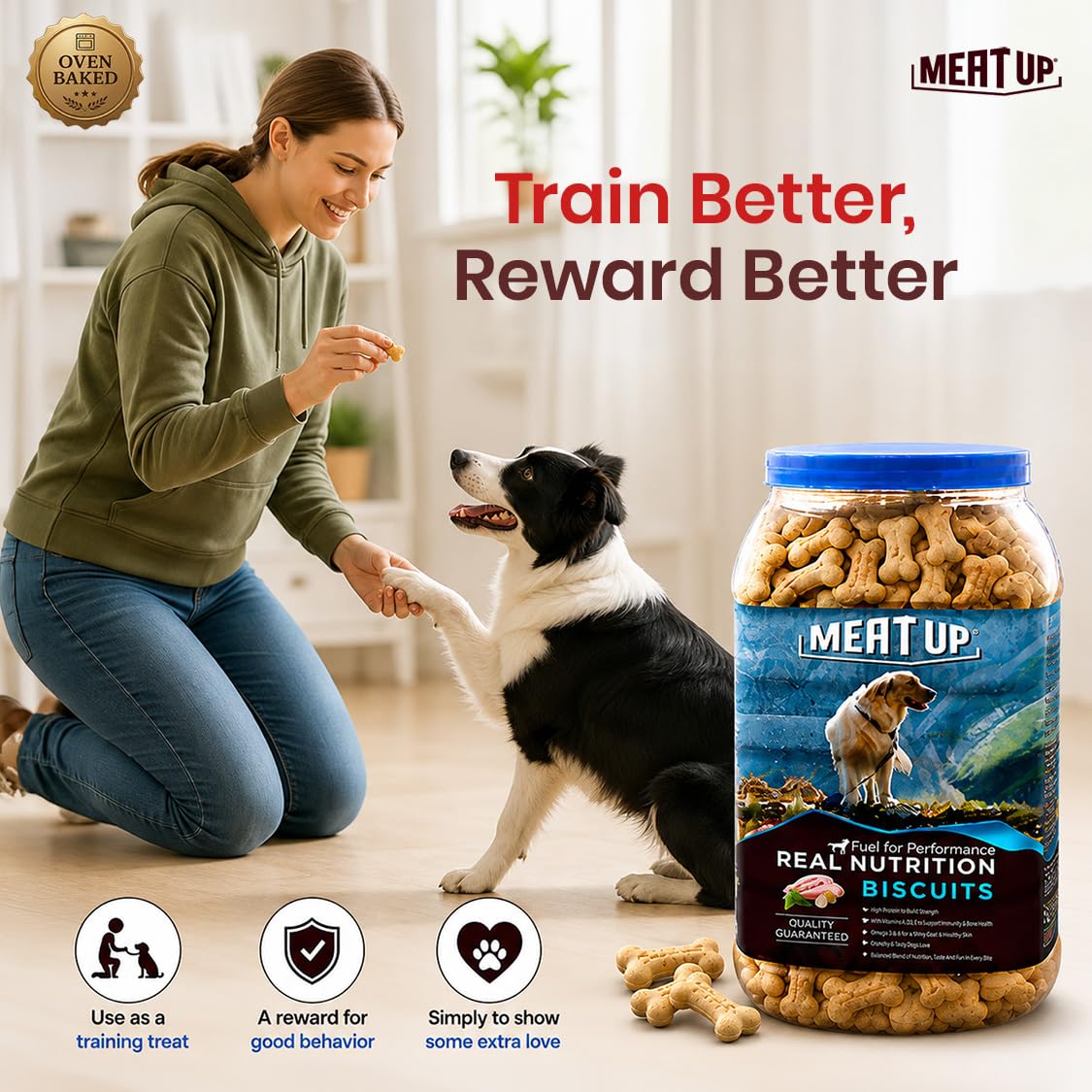 Dog Treats Biscuits, Mutton Flavour (500g + 500g) Total 1Kg Pack (All Life Stages)
