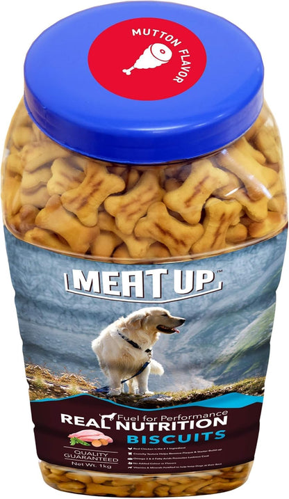 Dog Treats Biscuits, Mutton Flavour (500g + 500g) Total 1Kg Pack (All Life Stages)