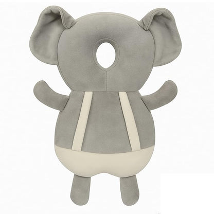 Baby Head Protector Cushion for 6–24 Months | Soft Plush Safety Backpack for Toddlers | Adjustable Straps, Anti-Fall Pillow for Infants (Elephant)