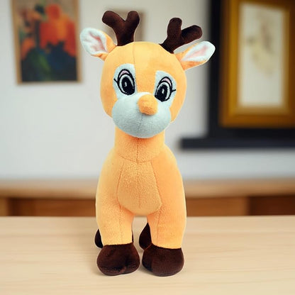 Deer Stuffed Plush Animal | Teddy Bear Soft Toy |Ideal for Birthdays & Special Occasions Girls/Boys, Baby Kids -Yellow, 30Cm