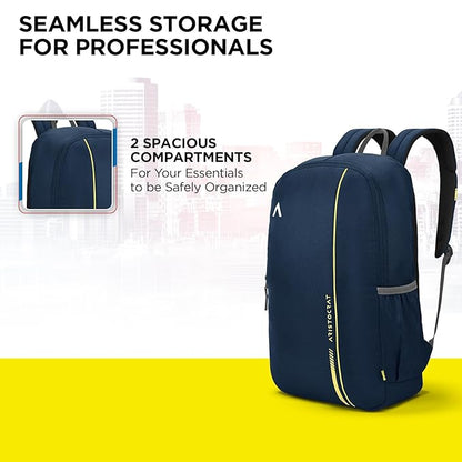 15L Laptop Backpack for Men & Women with Bottle Pocket | Padded Shoulder Straps, Multi Compartments | Travel & College Bag | Dark Blue