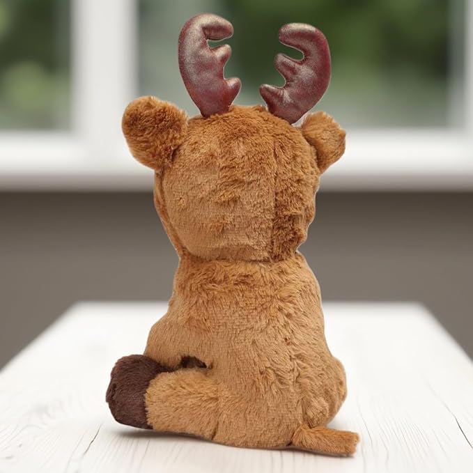 Raindeer Stuffed Plush Animal | Teddy Bear Soft Toy |Ideal for Birthdays & Special Occasions Girls/Boys, Baby Kids -Brown, 28Cm