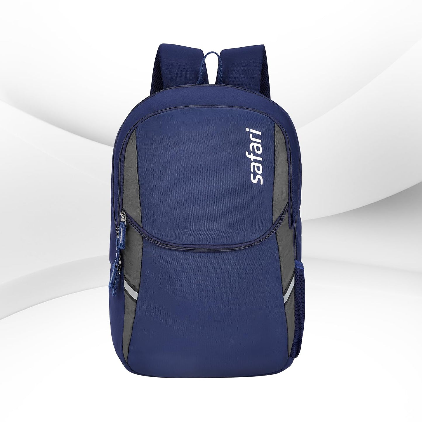 Click to see full view Safari Nudge Laptop Backpack for men & women, school bag for boys and girls, college bag, office bag, travel bag, 3 compartments, Bottle holder, Front pocket, Color Blue