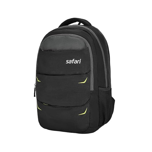 Safari Omega Pro Laptop Backpack With Raincover, 3 Compartments, Bottle Holder, Organizer, Unisex Bag For Boys & Girls, School/College/Office/Travel Bag