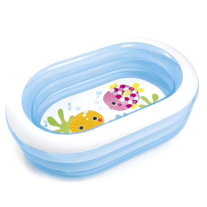 5.3ft Inflatable Swimming Pool for Kids & Family | 162 x 106 x 45 cm | Thick Durable PVC Outdoor Backyard Garden Water Pool for Summer Fun | Easy to Inflate & Store