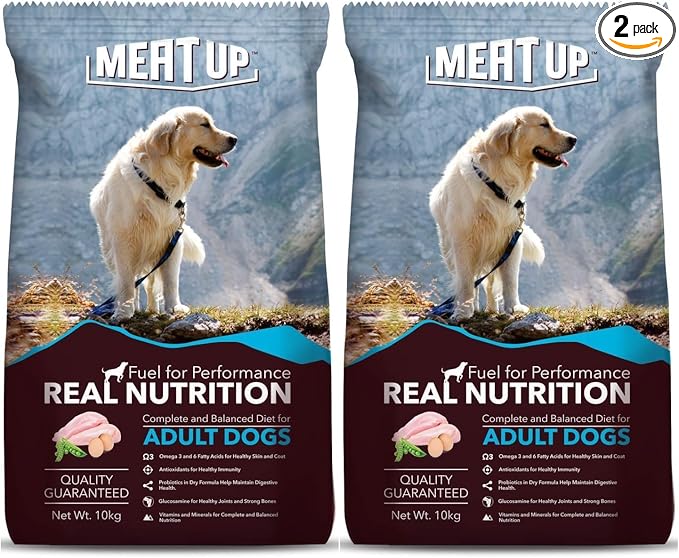 Adult Dry Dog Food 20kg (10kg + 10kg) | Chicken Flavour | Glucosamine for Healthy Joints & Strong Bones | Enriched with Vitamins & Minerals | Supports Digestive Health