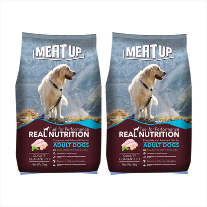 Adult Dry Dog Food 6kg (3kg + 3kg) | Chicken Flavour | Glucosamine for Healthy Joints & Bones | Enriched with Vitamins & Minerals | Supports Digestive Health