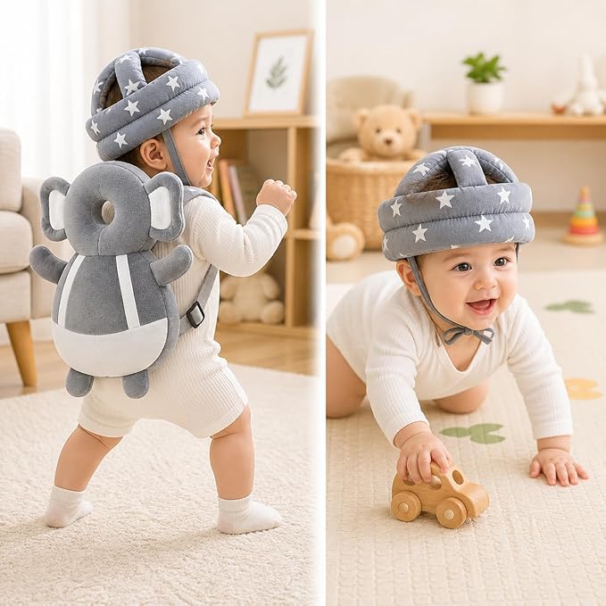 Baby Back Protector Pillow with Head Safety Hat Combo for Toddlers