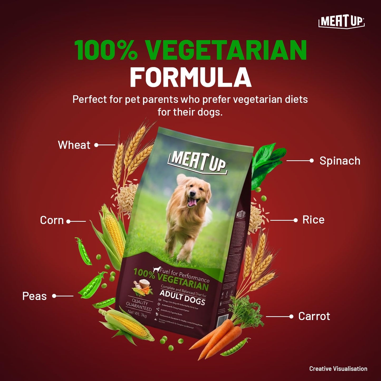 Adult Dry Dog Food 6kg (3kg + 3kg) | 100% Vegetarian | Supports Healthy Skin & Beautiful Coat | Rich in Antioxidants | Enriched with Vitamins & Minerals