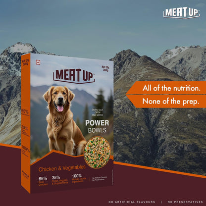 Fresh Dog Food Chicken & Vegetables 300g | High Protein, 65% Real Chicken, 35% Fruits & Veggies | No Preservatives | Ready to Serve | Single-Serve Meal