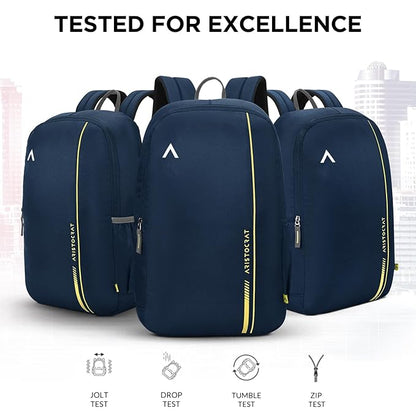 15L Laptop Backpack for Men & Women with Bottle Pocket | Padded Shoulder Straps, Multi Compartments | Travel & College Bag | Dark Blue