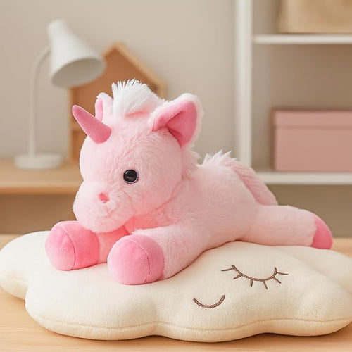 Pink Unicorn Soft Toy – 45cm | Super Soft Floppy Plush with Glittery Horn & Sparkling Details | Adorable Stuffed Animal Toy for Kids & Girls Room Décor