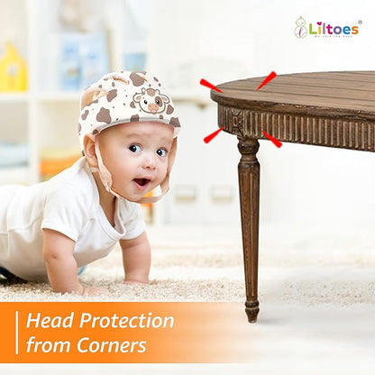 Baby Head Protector for Safety of Kids 6M to 3 Years- Baby Safety Helmet with Proper Air Ventilation & Corner Guard Protection + 1 Pair Knee Pad + 1 Pair Elbow Pad